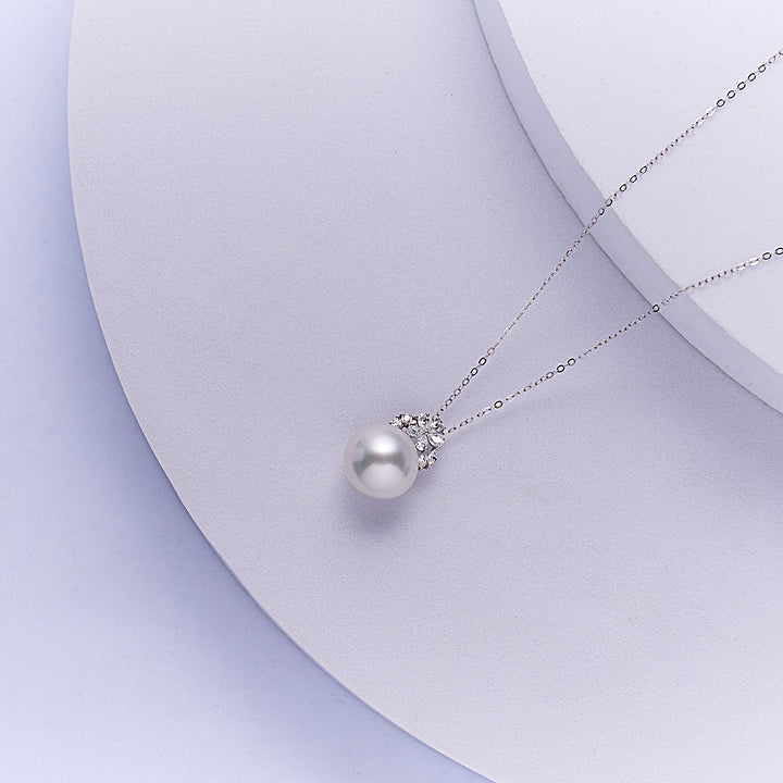 18K Solid Gold Australian White South Sea Pearl Necklace KN00286 - PEARLY LUSTRE
