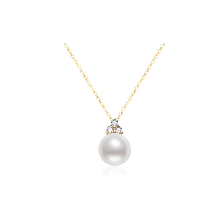 18k Solid Gold Freshwater Pearl Necklace KN00287