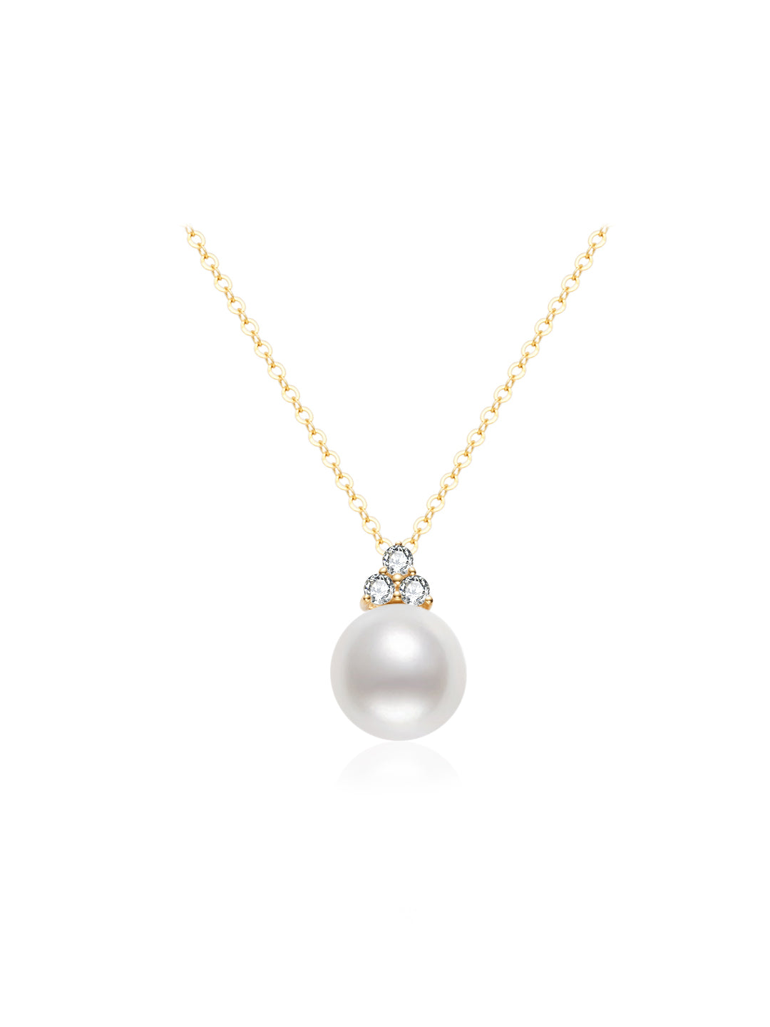 Collier de perles d'eau douce en or massif 18 carats KN00287