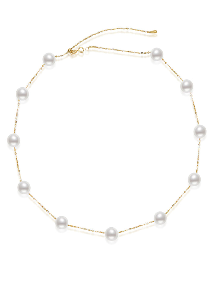 18K纯金淡水珍珠项链 KN00292