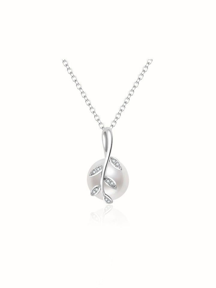 18K Solid Gold Diamond Hanadama Akoya Pearl Necklace KN00293