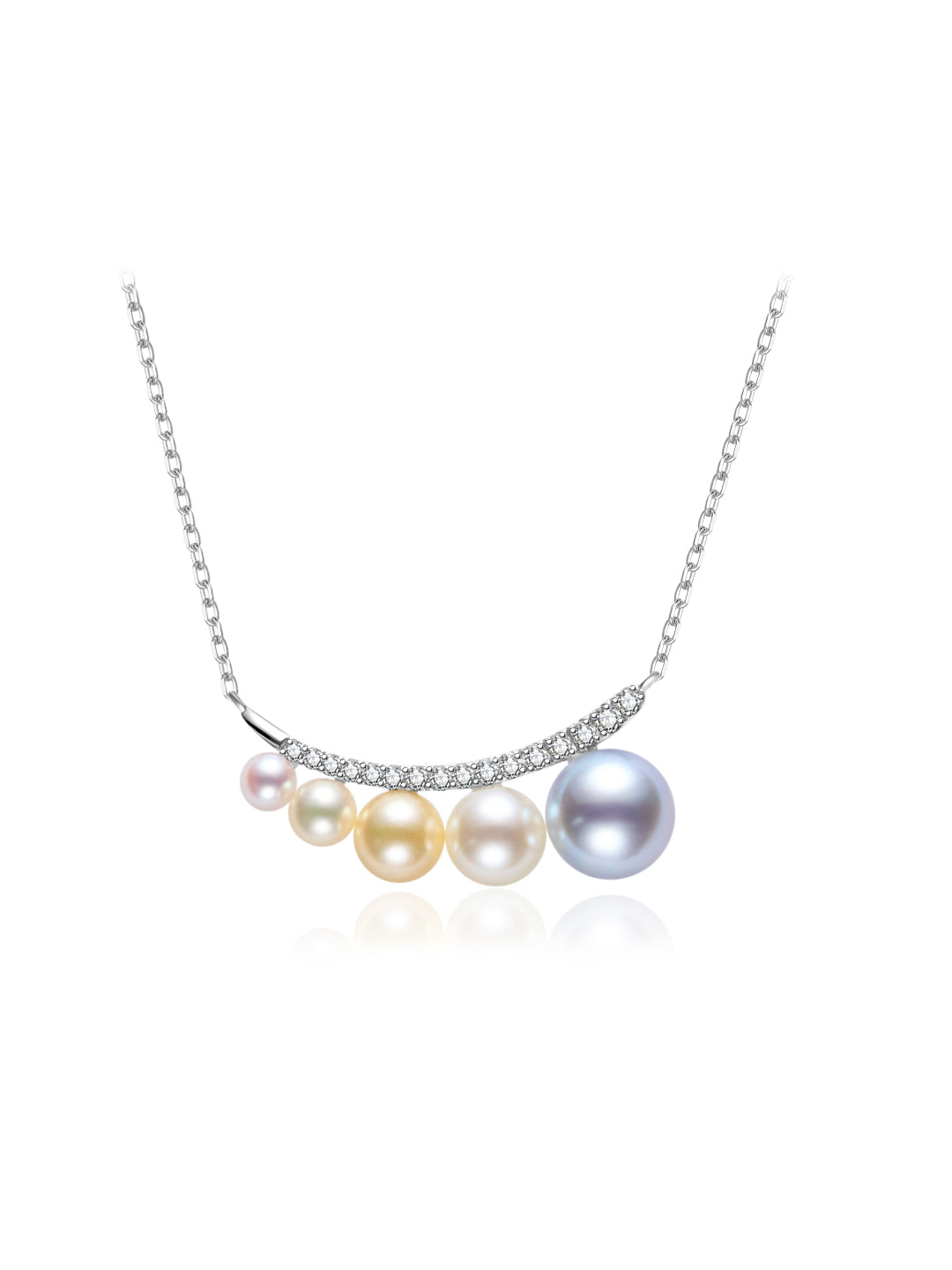 18K Solid Gold Akoya Pearl Necklace KN00294 | HARMONY