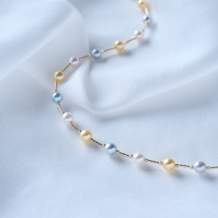 Collana in perle di acqua salata in oro solido 18k KN00300 | ARMONIA