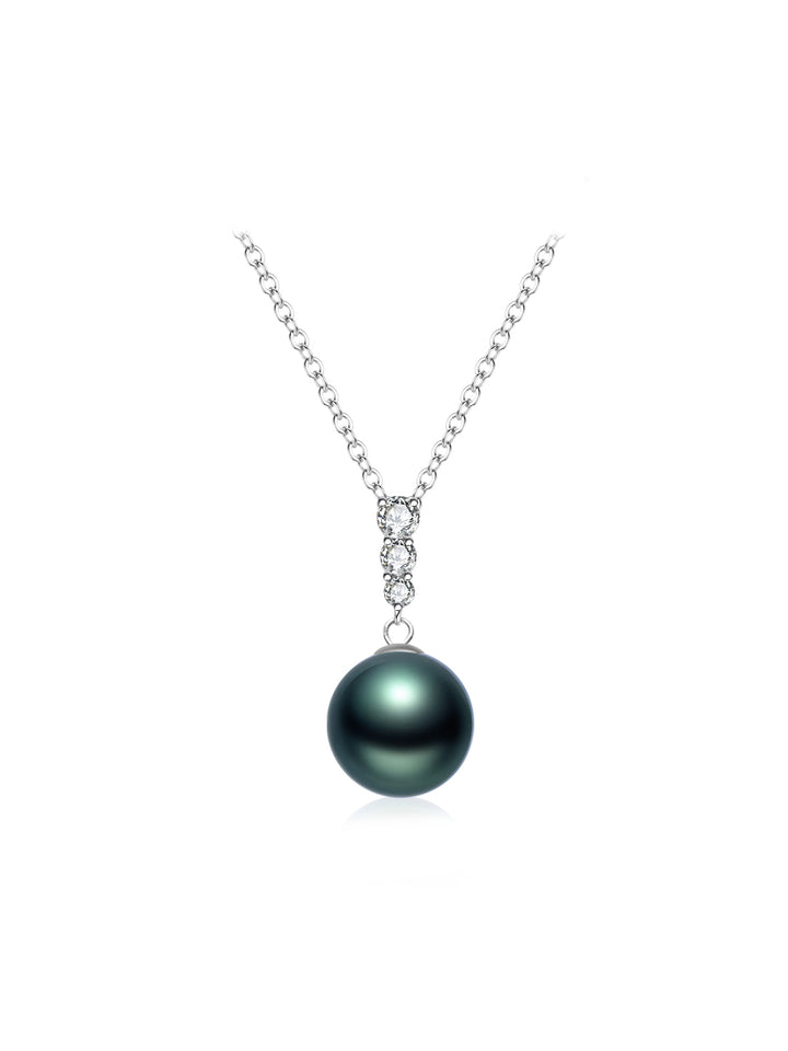 18K Solid Gold Exceptional Saltwater Tahitian Pearl Necklace KN00312