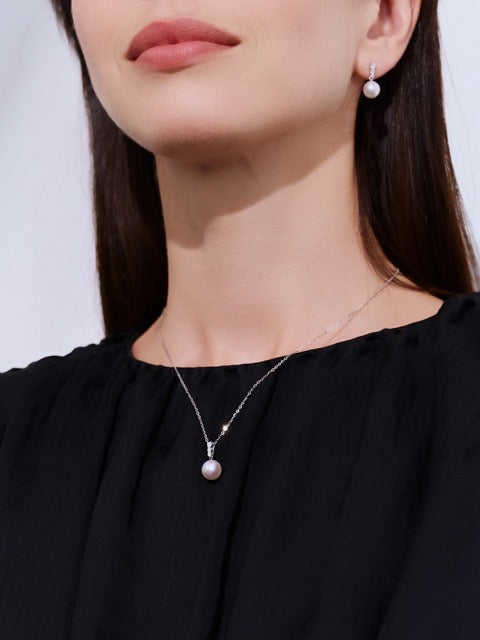 Collier perle Akoya diamant 18K KN00317 | TIMELESS