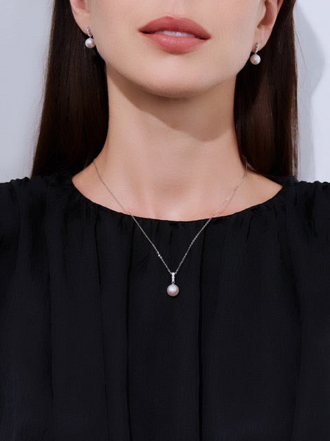 Collier perle Akoya diamant 18K KN00317 | TIMELESS