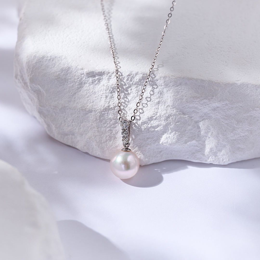 18K Diamond Akoya Pearl Necklace KN00317 | TIMELESS