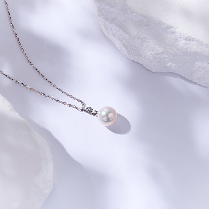 18K Diamond Akoya Pearl Necklace KN00317 | TIMELESS