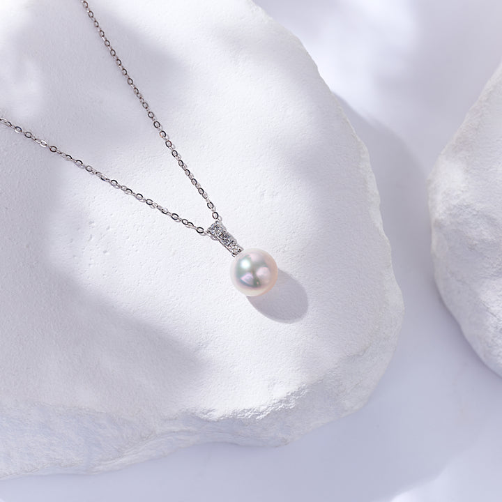 18K Diamond Akoya Pearl Necklace KN00317 | TIMELESS