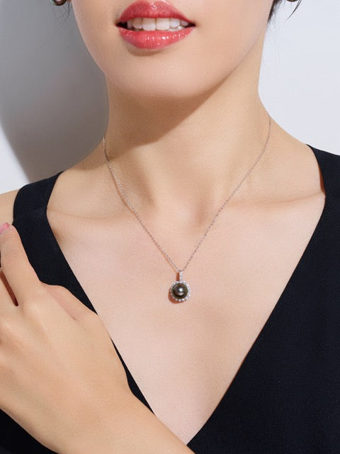 Kalung Mutiara Tahiti Air Masin Emas Tulen 18K KN00323