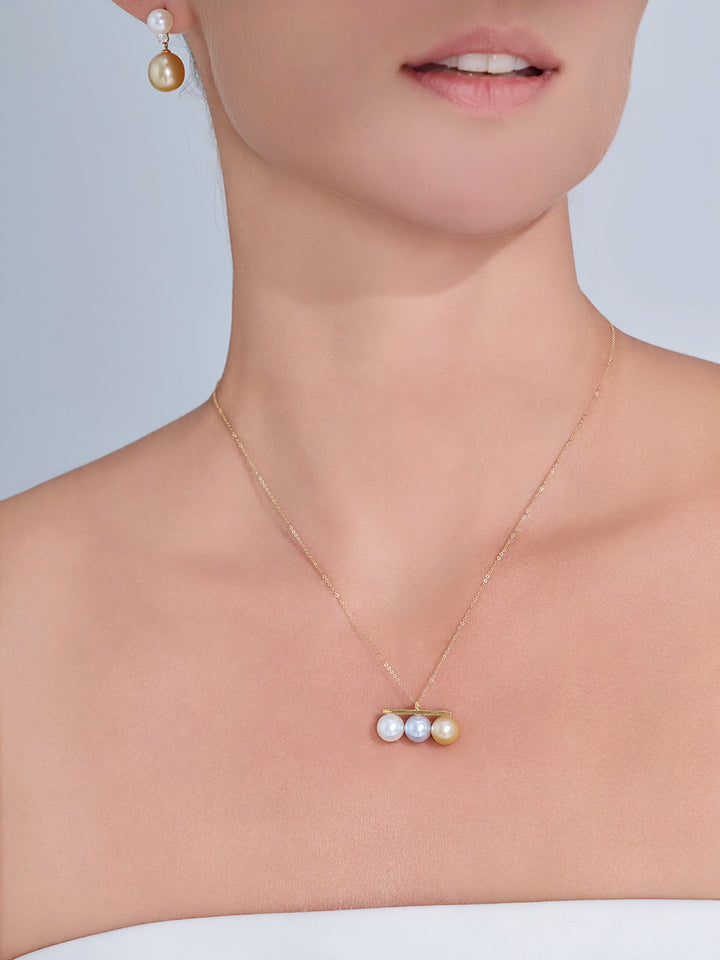 Kalung Mutiara Air Masin Emas Tulen 18K KN00330 | HARMONI