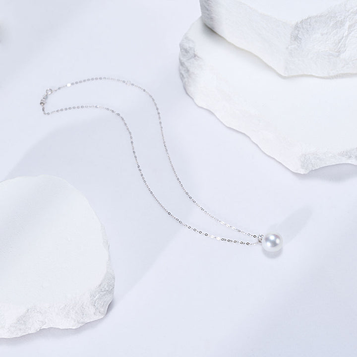 18K Solid Gold  Southsea White Pearl Necklace KN00334