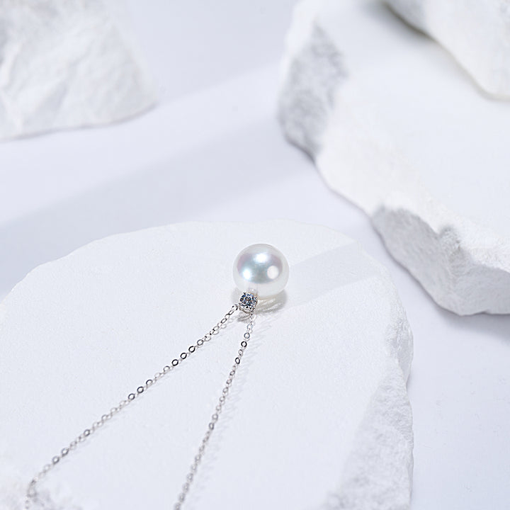 18K Solid Gold  Southsea White Pearl Necklace KN00334