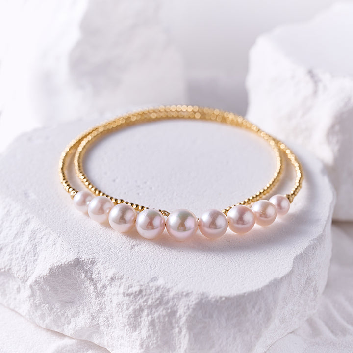 18k Solid Gold Akoya Pearl Necklace KN00338 - PEARLY LUSTRE