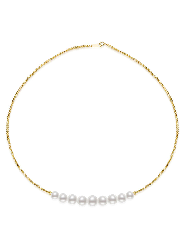18k Massivgold Akoya Perlenkette KN00338