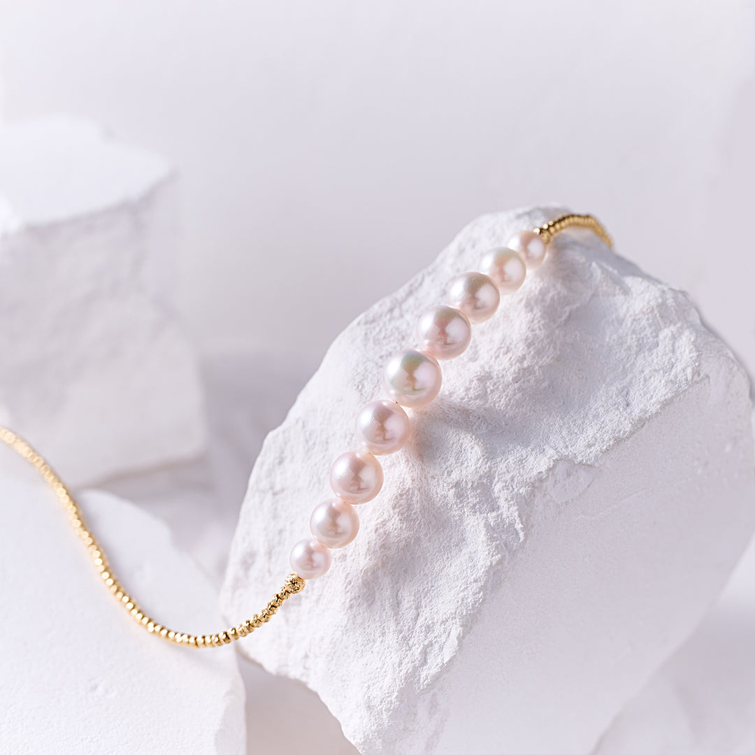 18k Solid Gold Akoya Pearl Necklace KN00338 - PEARLY LUSTRE