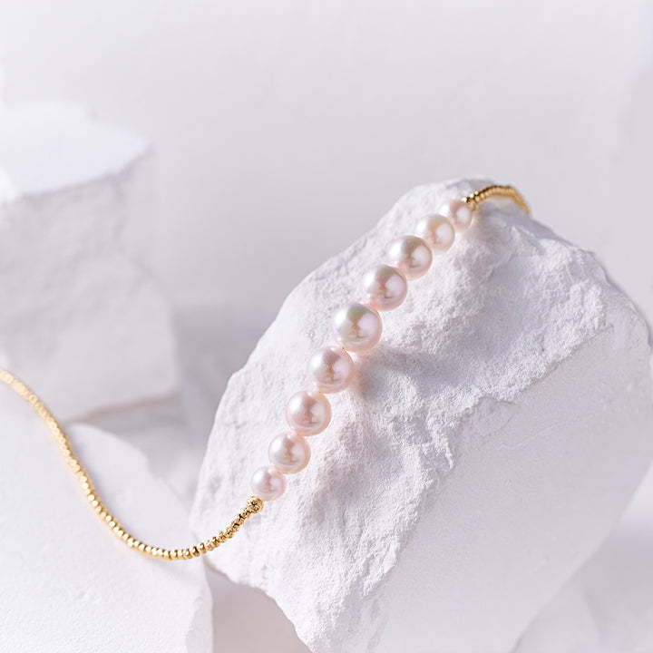 18k Solid Gold Akoya Pearl Necklace KN00338 - PEARLY LUSTRE