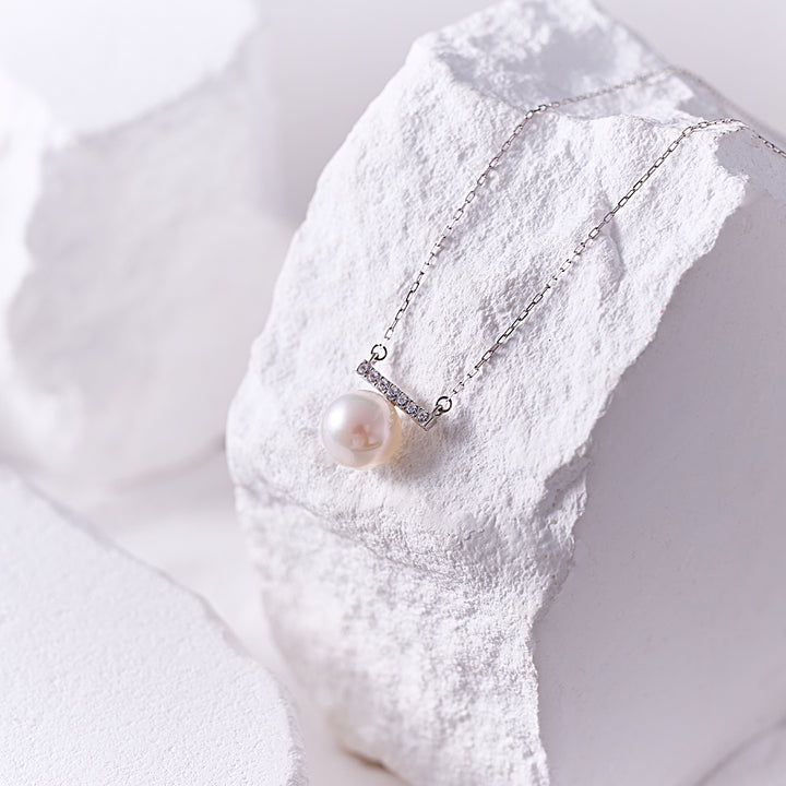 18K Solid Gold Akoya Pearl Necklace KN00339 - PEARLY LUSTRE