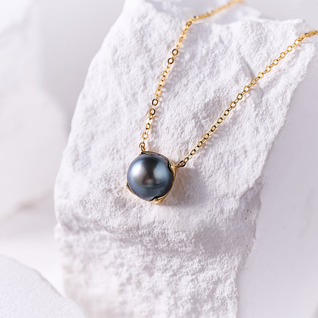 18K Gold Mabe Pearl Necklace KN00341 | DOME - PEARLY LUSTRE