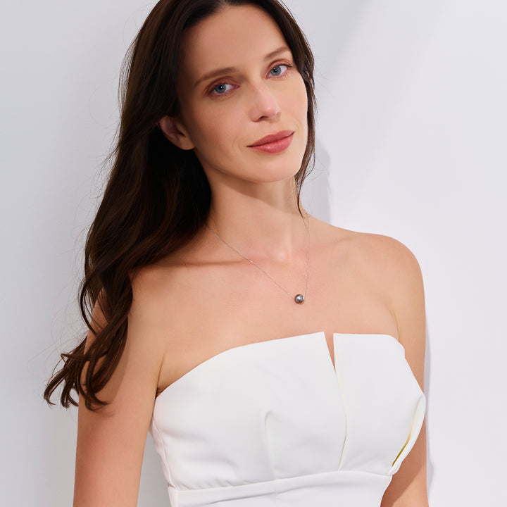 18K Tahitian Pearl Necklace KN00342 - PEARLY LUSTRE