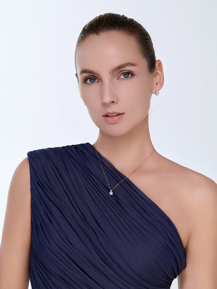 Collar de perlas Akoya de oro macizo 18K KN00343
