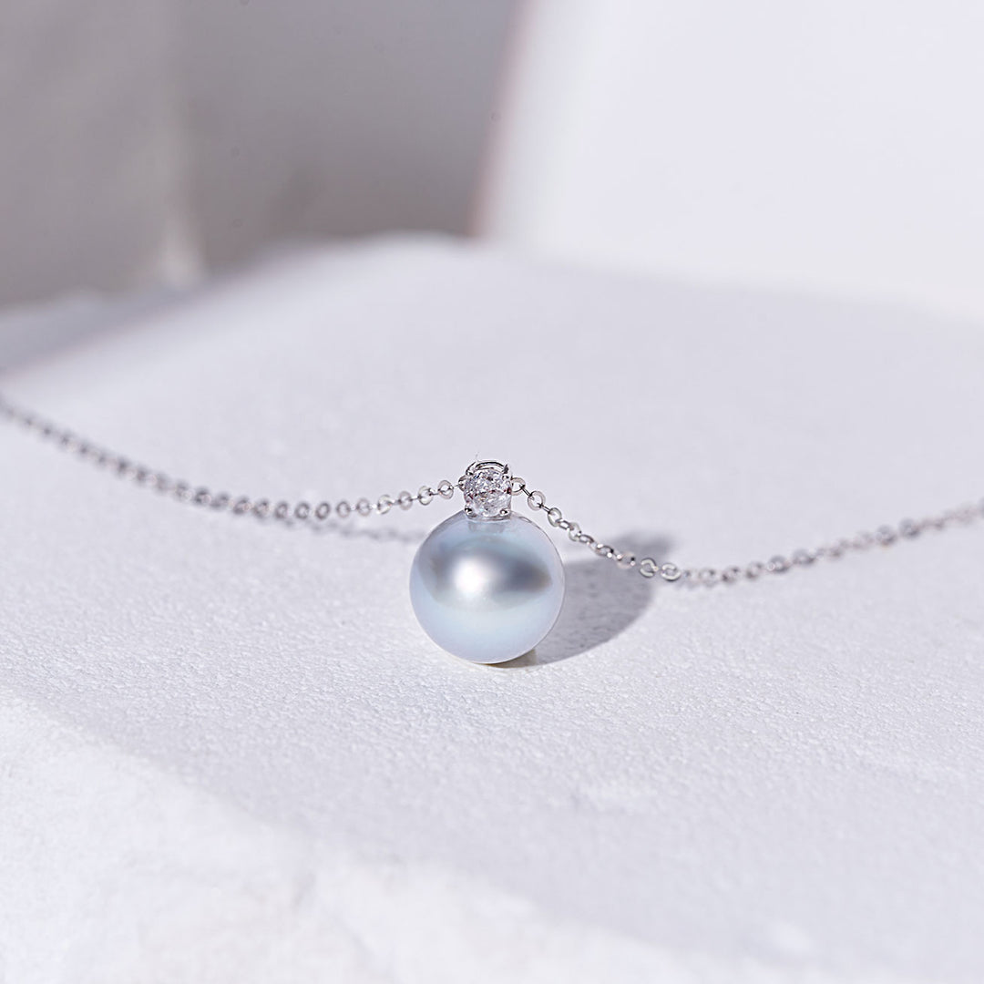 18K Solid Gold Akoya Pearl Necklace KN00343 - PEARLY LUSTRE