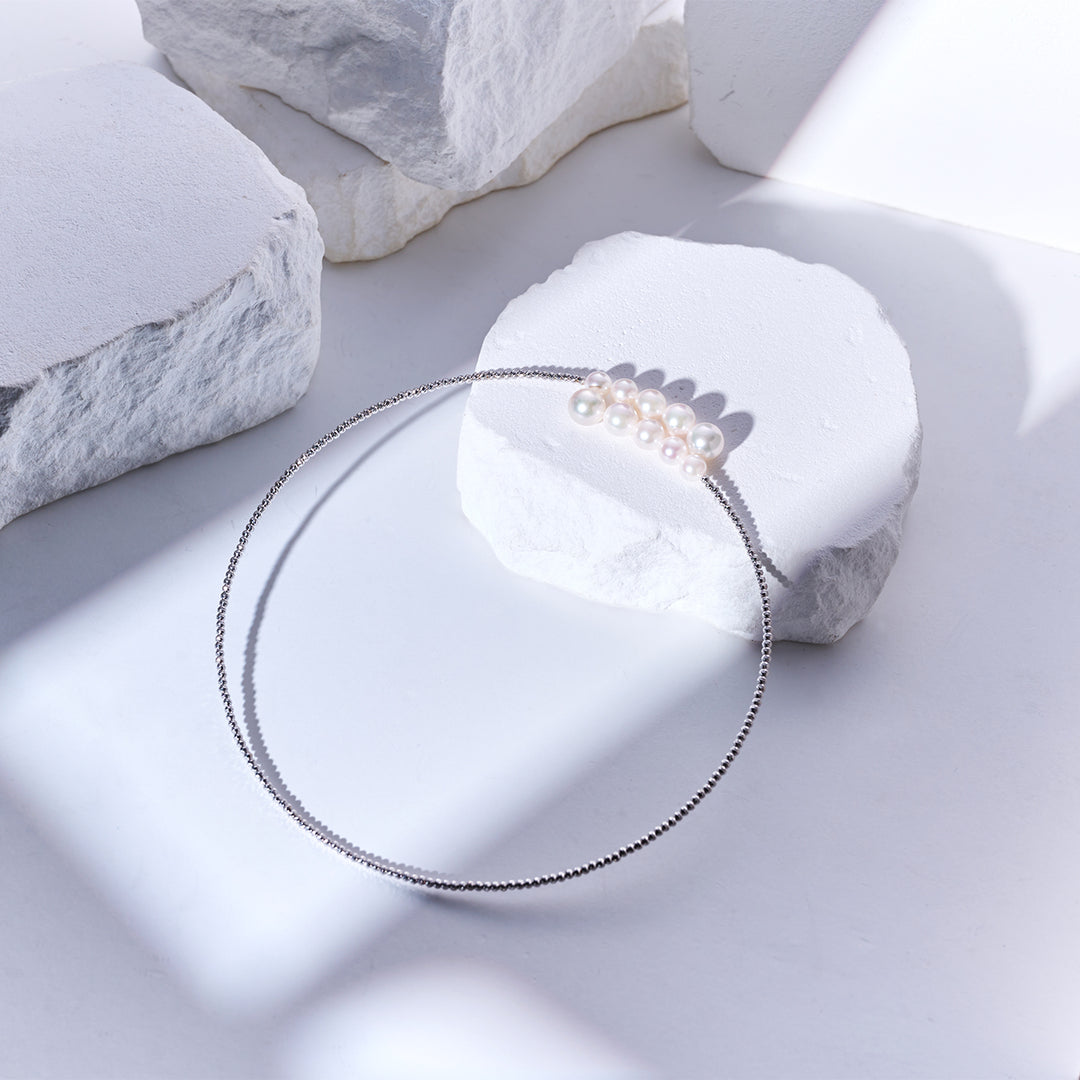 18k Solid Gold Akoya Pearl Necklace KN00345 - PEARLY LUSTRE