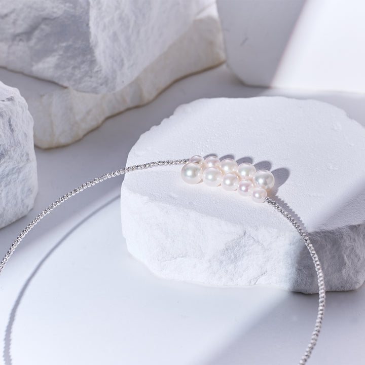 18k Solid Gold Akoya Pearl Necklace KN00345 - PEARLY LUSTRE