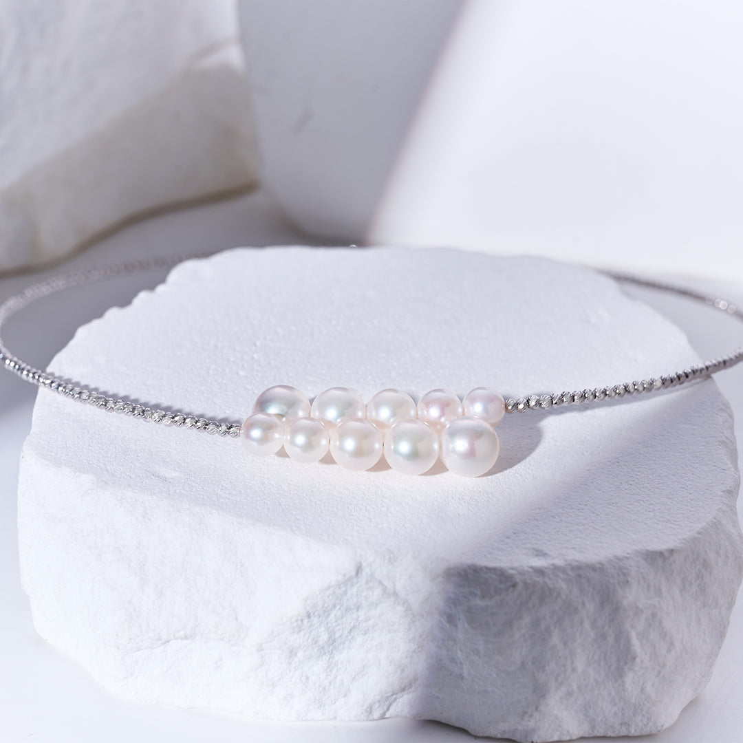 18k Solid Gold Akoya Pearl Necklace KN00345 - PEARLY LUSTRE