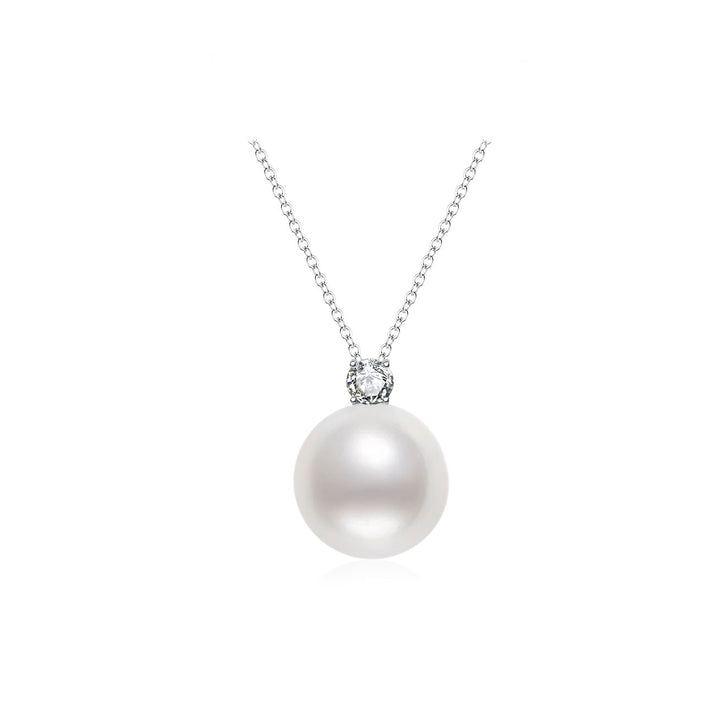 18K Solid Gold Australian White South Sea Necklace KN00347 - PEARLY LUSTRE