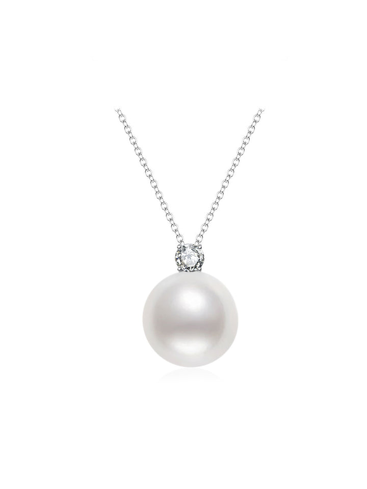 Collier en or massif 18 carats blanc de la mer du Sud australien KN00347