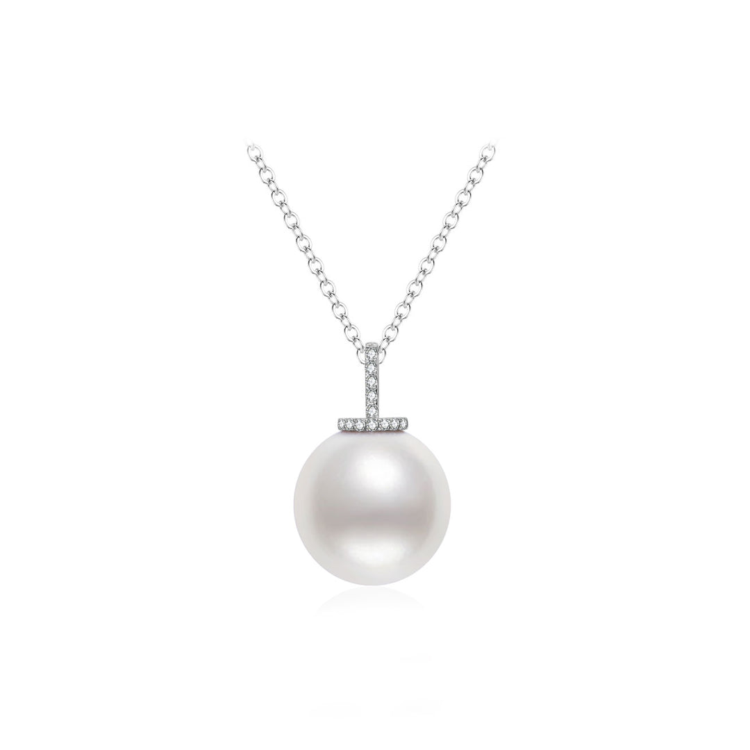 18K Solid Gold Australian White South Sea Necklace KN00348 - PEARLY LUSTRE