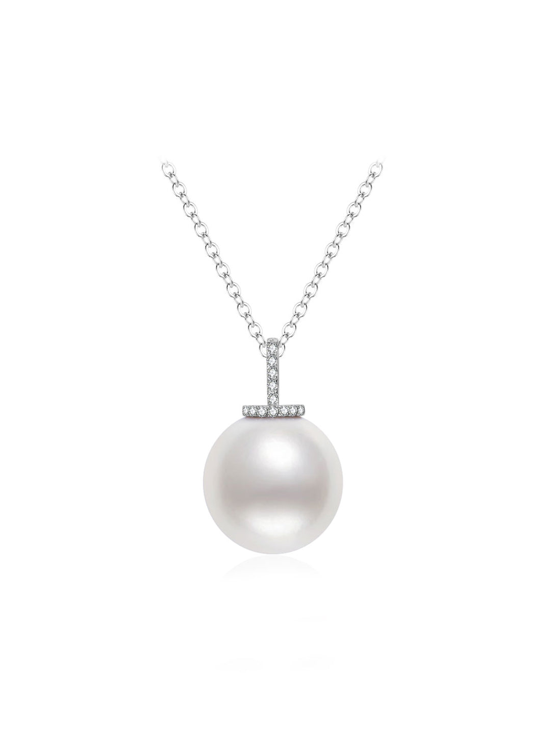 Collana in oro massiccio 18K bianco australiano South Sea KN00348