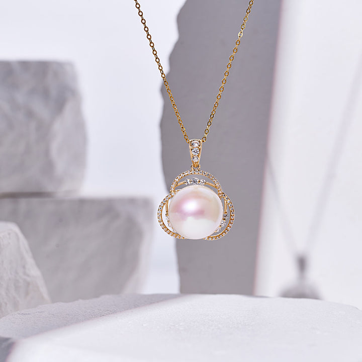 18k Solid Gold Edison Pearl Necklace KN00356 - PEARLY LUSTRE