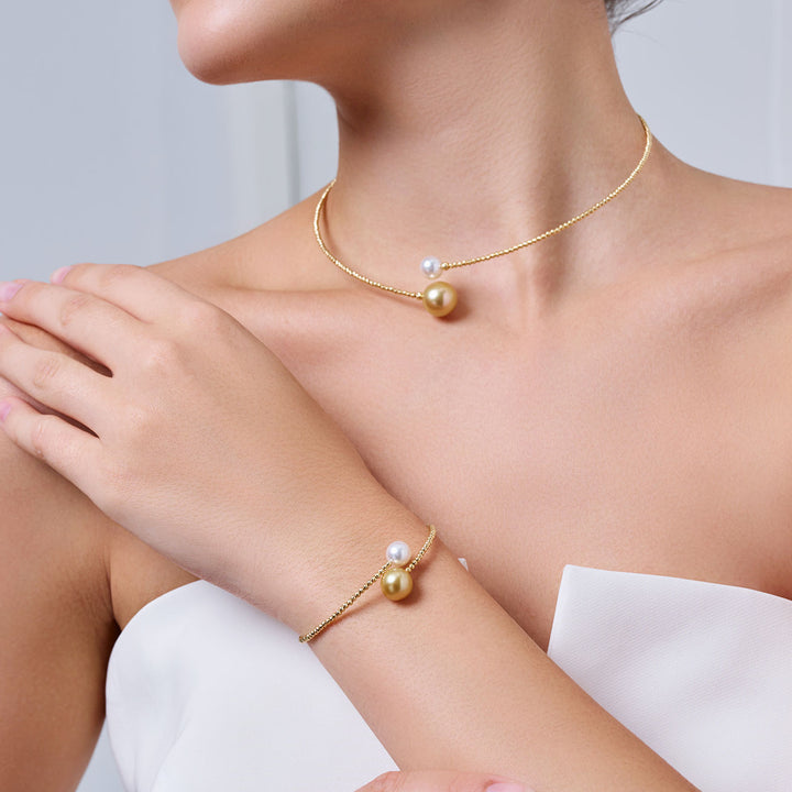 Bracelet en perle de mer du Sud en or massif 18 carats KB00064 | HARMONY