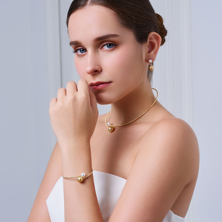 Bracelet en perle de mer du Sud en or massif 18 carats KB00064 | HARMONY