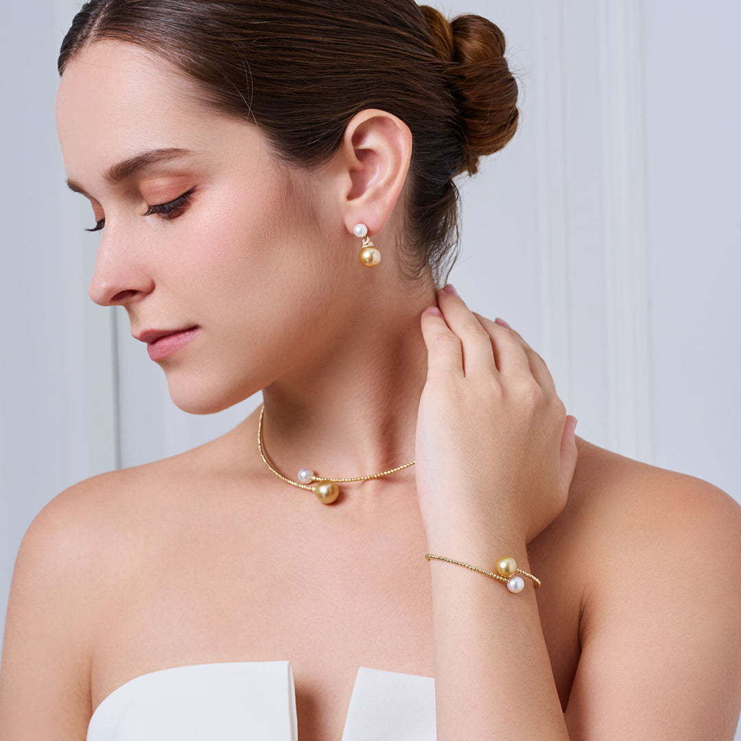 Bracelet en perle de mer du Sud en or massif 18 carats KB00064 | HARMONY