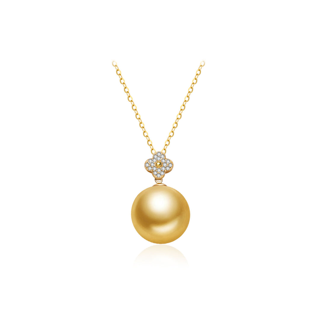 18K ソリッドゴールド 南洋ゴールデンパール ネックレス KN00358