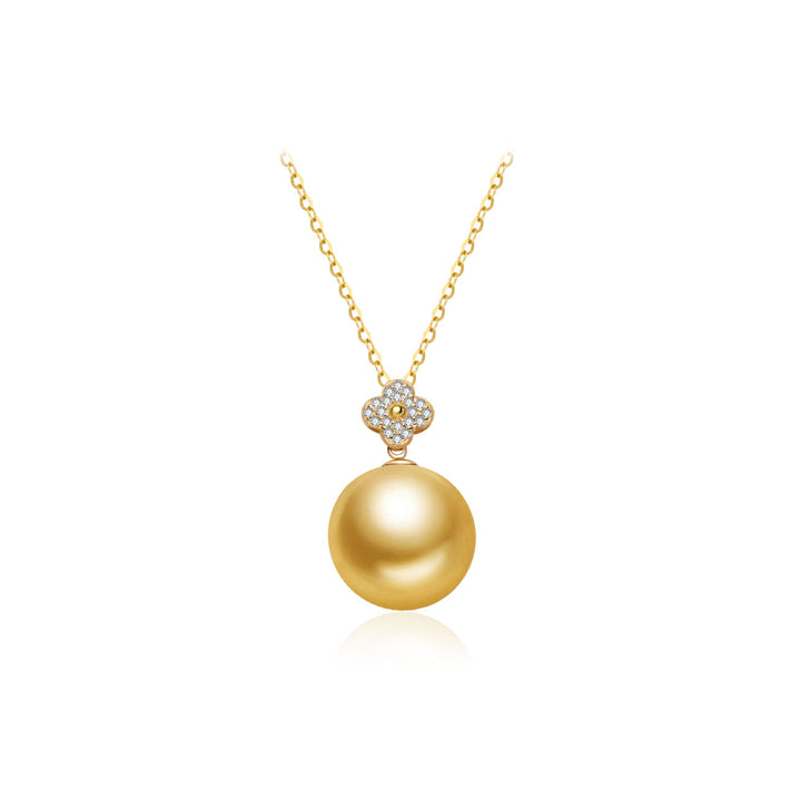 18K ソリッドゴールド 南洋ゴールデンパール ネックレス KN00358