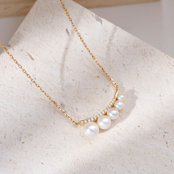 18k ソリッドゴールド アコヤパール ネックレス KN00363