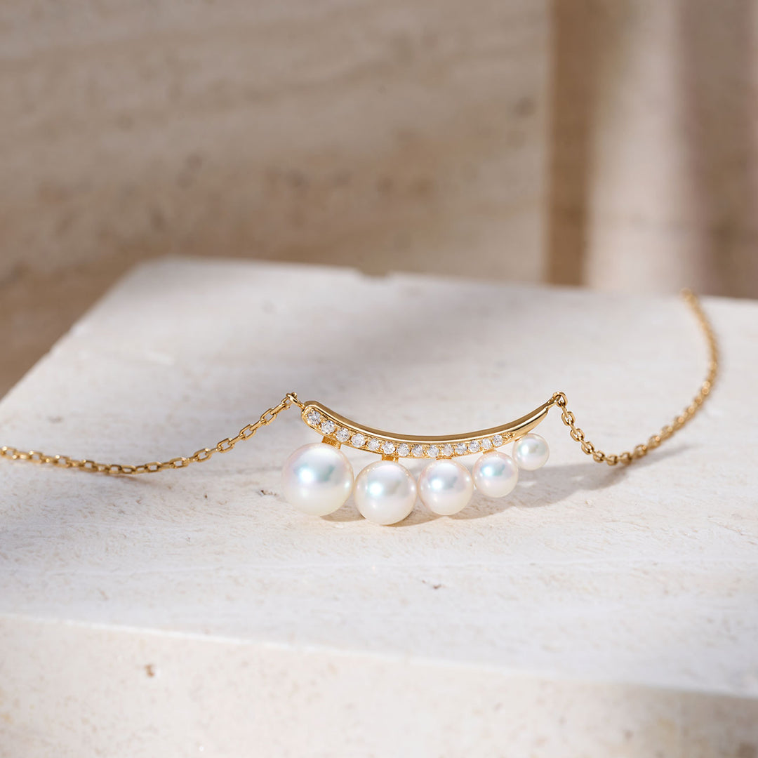 18k ソリッドゴールド アコヤパール ネックレス KN00363