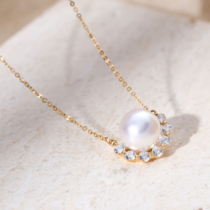 18k ソリッドゴールド アコヤパール ネックレス KN00364