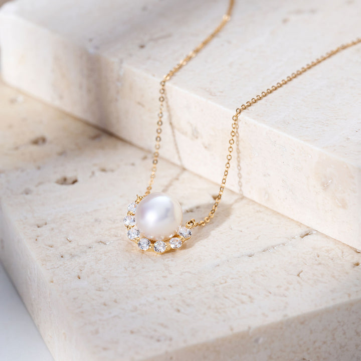 18k ソリッドゴールド アコヤパール ネックレス KN00364