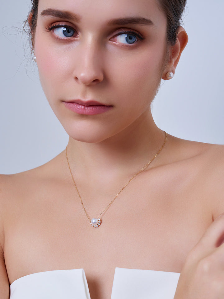 18k Massivgold Akoya Perlenkette KN00364