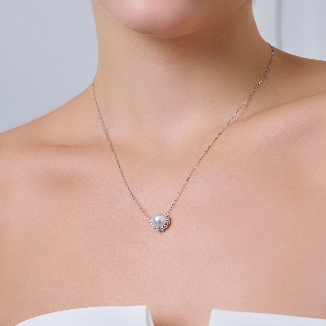 18k纯金Akoya珍珠项链 KN00365