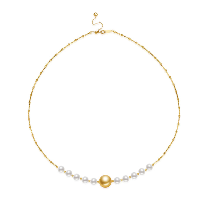 18k黄金南海金色与阿古屋珍珠项链 KN00367 | HARMONY