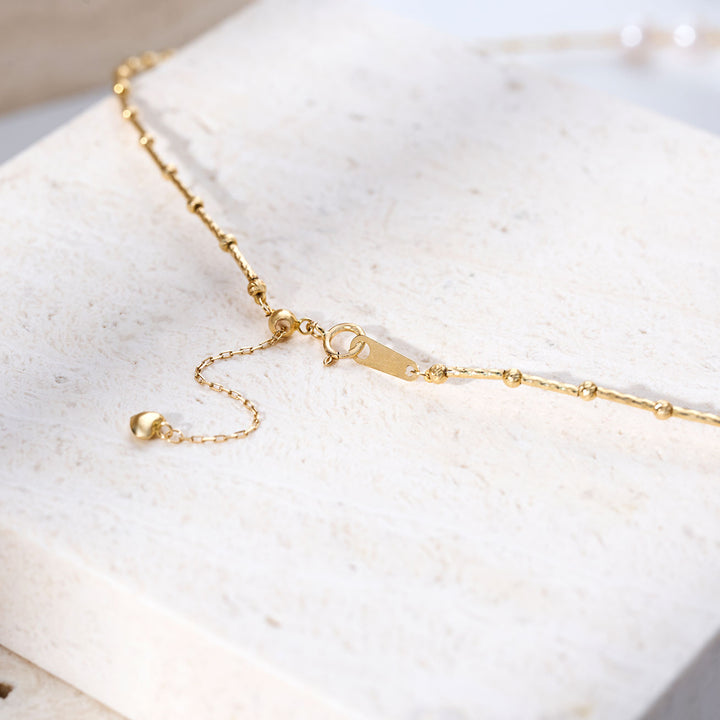 Collar de perlas doradas del mar del sur y perlas Akoya de oro de 18k KN00367 | HARMONY