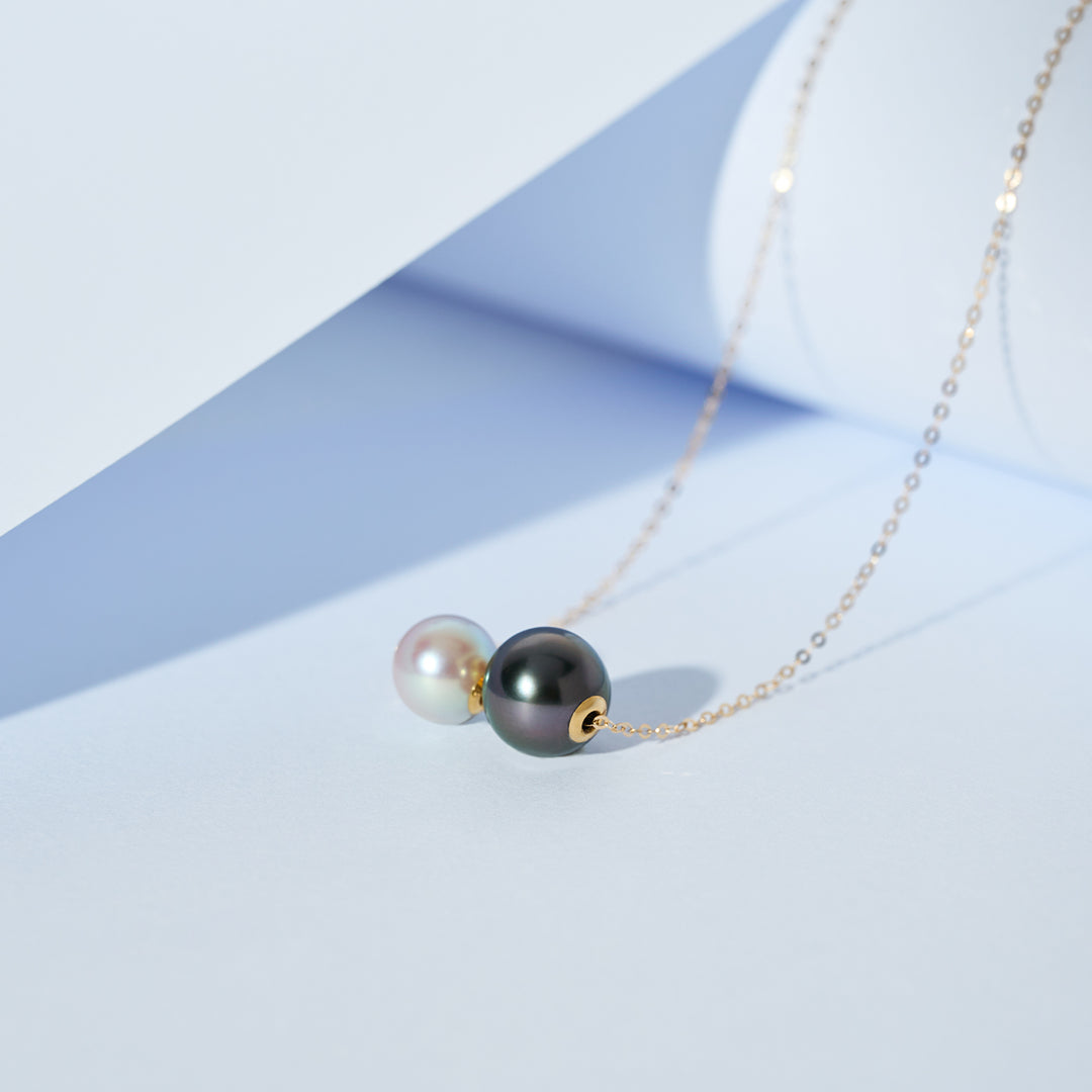 18K纯金阿古屋和大溪地珍珠项链 KN00371 | 和谐