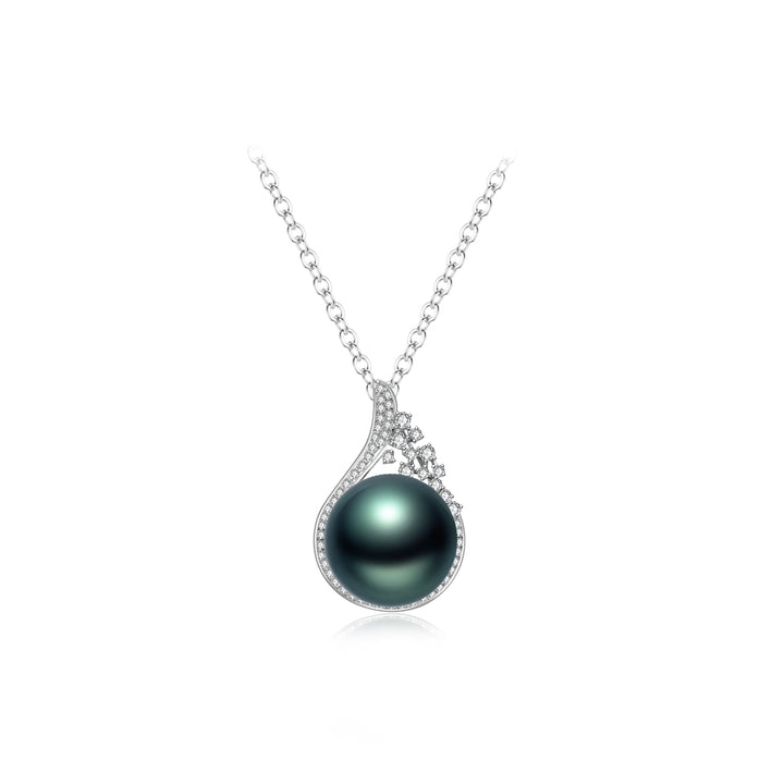 18k 솔리드 골드 타히티 진주 목걸이 KN00373