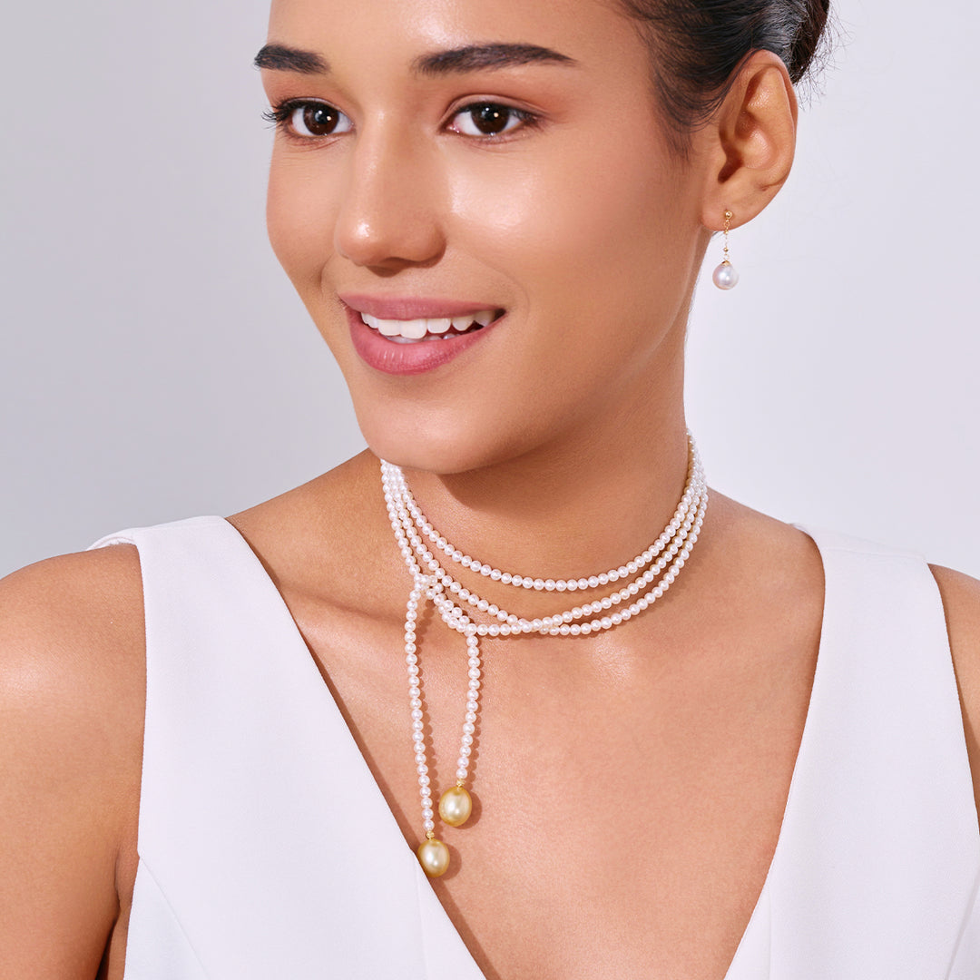 Collana in oro 18K con perle d'oro del Mare del Sud e perle d'acqua dolce KN00375 | HARMONY